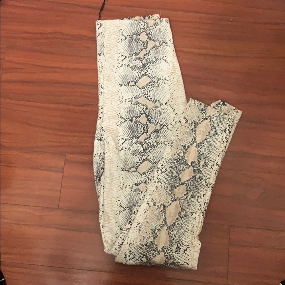 Leather snake pants